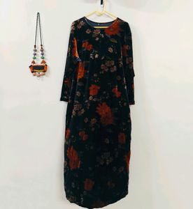 Price Drop !!! Velvet Floral Party Gown