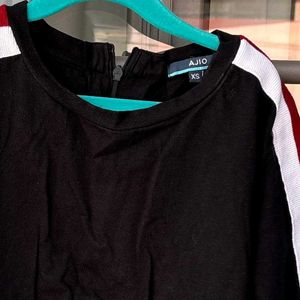 Black Top with Red and White Stripes