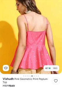 Visvudh Pink Geometric Print Peplum