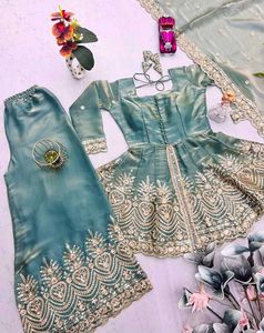 Elegant Teal Embroidered Kurta Set