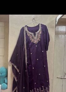Elegant Purple Embroidered Kurta Set