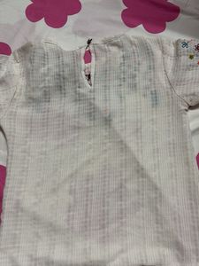 Embroidered White Ethnic Top