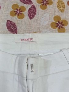 Women's White Cotton Shorts