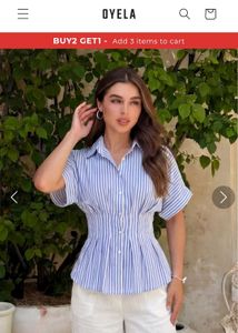 Oyela- Striped Corset fitted Shirt