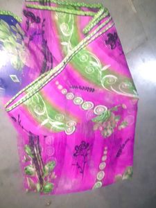 Vibrant Floral Print Saree