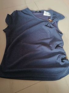 Sparkly Blue Asymmetrical Top