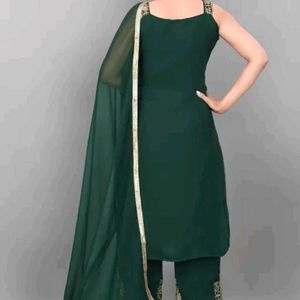 Elegant Green Kurta Palazzo Set size -M