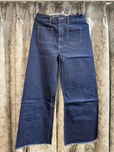 ZARA ORIGINAL Wide Leg Cropped Denim Jeans