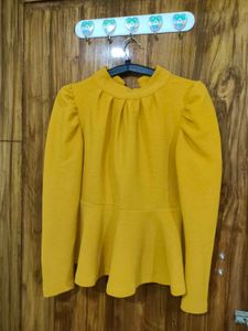 Stylish Yellow Peplum Top from Lime Road