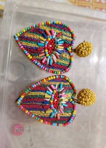Multi beaded and stone earing