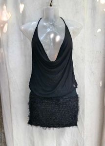 192510. Chic Black Halter Neck Mini Dress