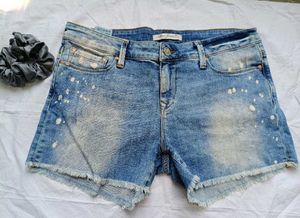 Distressed Denim Shorts
