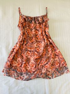 Floral Print Mini Dress with Ruffle Detail