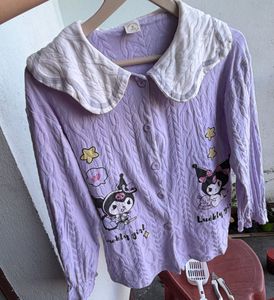 Cute Purple "Lucky Girl" Pajama Top