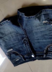 Distressed Denim Shorts