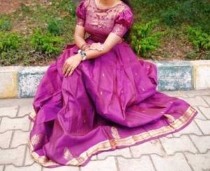 Beautiful Purple pure  Silk skirt and blouse