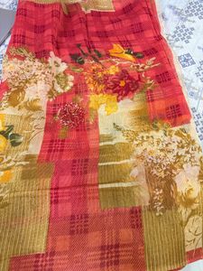 Vibrant Floral Print Saree