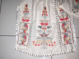 Embroidered White Kurta Set