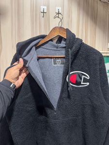 Champion Black Quarter Zip Sherpa Hoodie