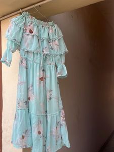 Boho Floral Off-Shoulder Maxi Dress