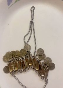 Boho Coin Anklet with Toe Ring