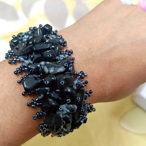 Tibetan Black Stone Chip Bracelet