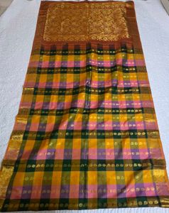 Gorgeous checked kanchi pattu saree