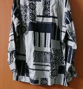 Patterned Button-Down Party Shirt