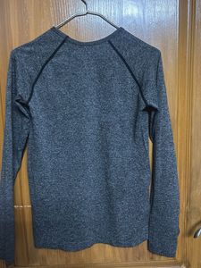 Comfortable Charcoal Grey Long Sleeve Top