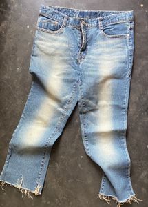 Distressed Hem Jeans