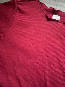 FREE SHIPPING - Burgundy Ribbed Crop Top