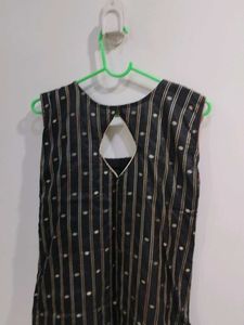 Black Party Wear Banarasi Kurti.