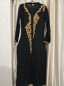Elegant Black Kurta with Gold Embroidery