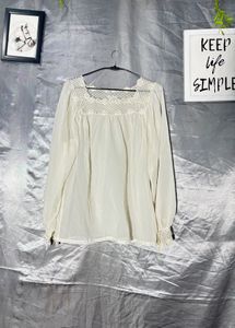 Cream Lace Trimmed top upper