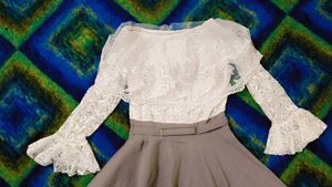 Very Fancy Korean Net Off Shoulder Top