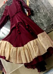 Maroon Velvet Ethnic Gown ♥️