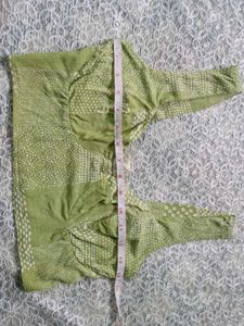 Green Patterned Crop Top