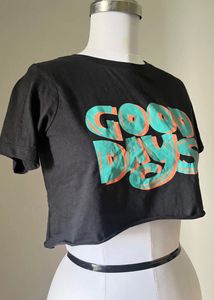 Black "Good Days" Crop Top
