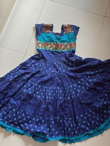 Beautiful Blue Polka Dot Ethnic Gown