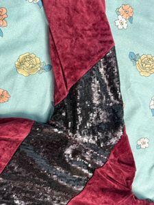 Maroon Velvet Sequin Hoodie