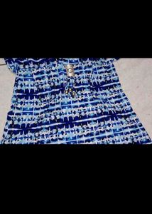 Blue &amp; White Printed Dress