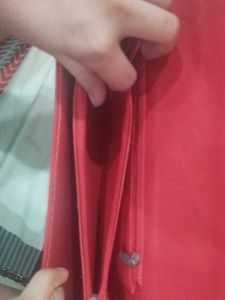 Red Chain Strap Clutch