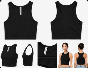 H&amp;M black cropped ribbed tank top