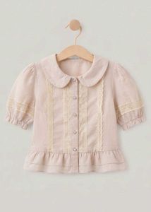 Cream Lace Trimmed Blouse