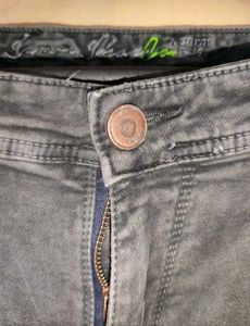 Men's Grey Washed Slim-Fit Jeans | Size 38