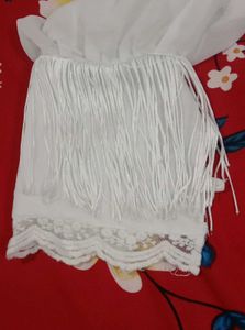 Elegant White Kurti with Embellishments