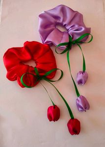 Cute Tulip Scrunchies(set of 2)