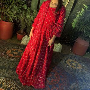 Velvet Anarkali Dress