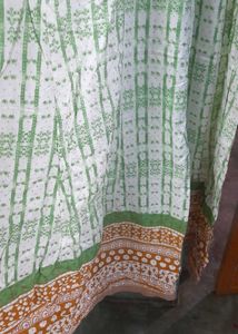 Green &amp; White Printed Kurta