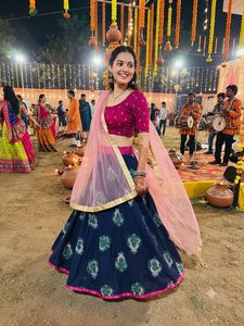 Navy Blue Ethnic Skirt/ Lehenga/ Chania